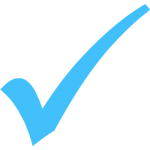A blue silhouette of a tick or checkmark