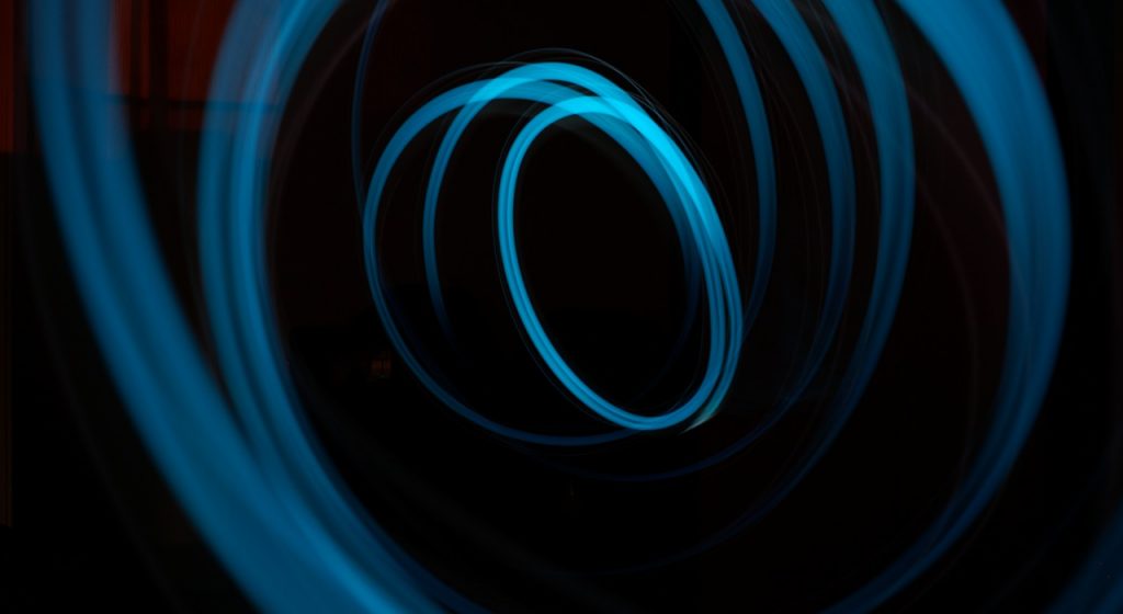 A blue abstract spiral